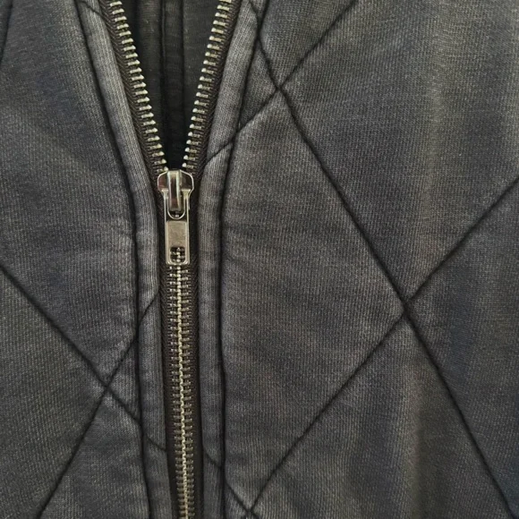 Forever 21 Quilted Mineral Wash Full Zip Hoodie Jacket - Picture 6 of 8